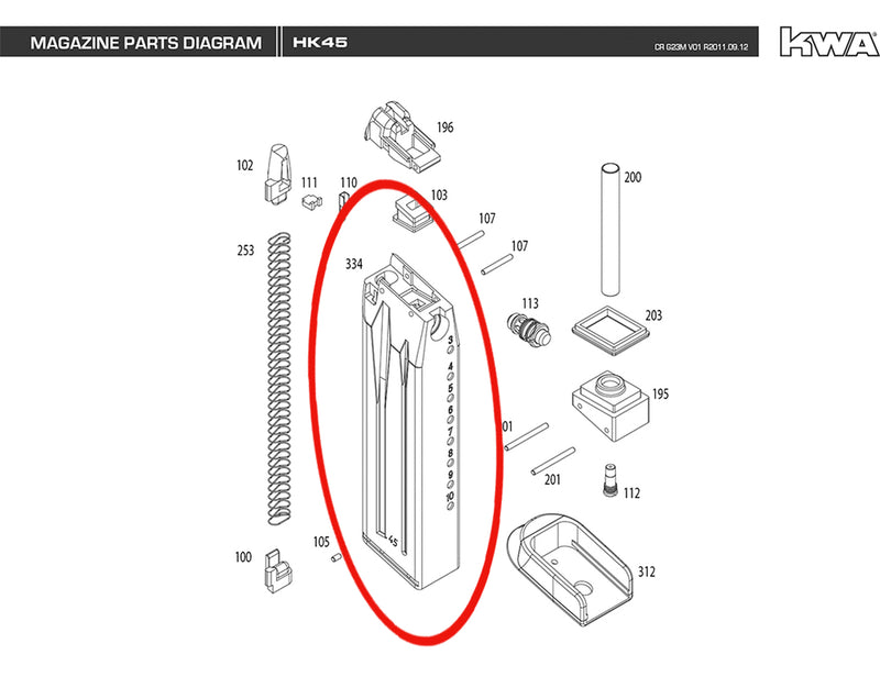KWA - USP/HK45 - Replacement Parts