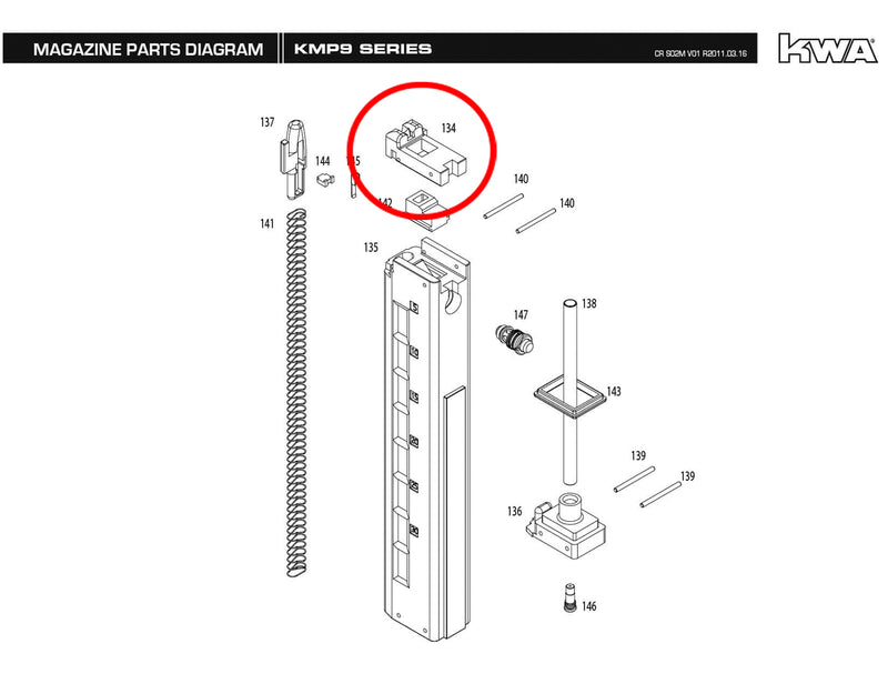 KWA - KMP9 GBB - Replacement Parts