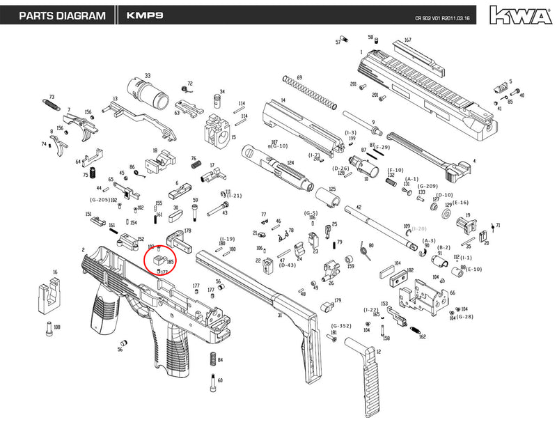 KWA - KMP9 GBB - Replacement Parts