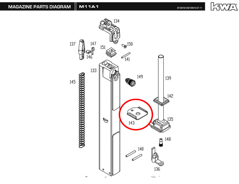 KWA - M11A1 - Replacement Parts
