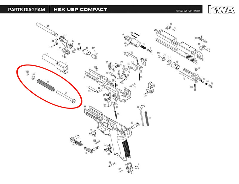 KWA - USP/HK45 - Replacement Parts