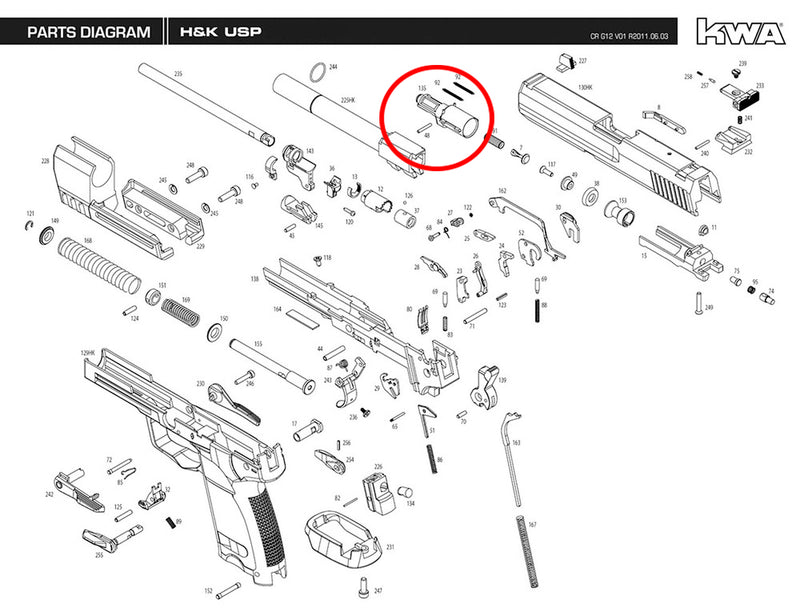 KWA - USP/HK45 - Replacement Parts