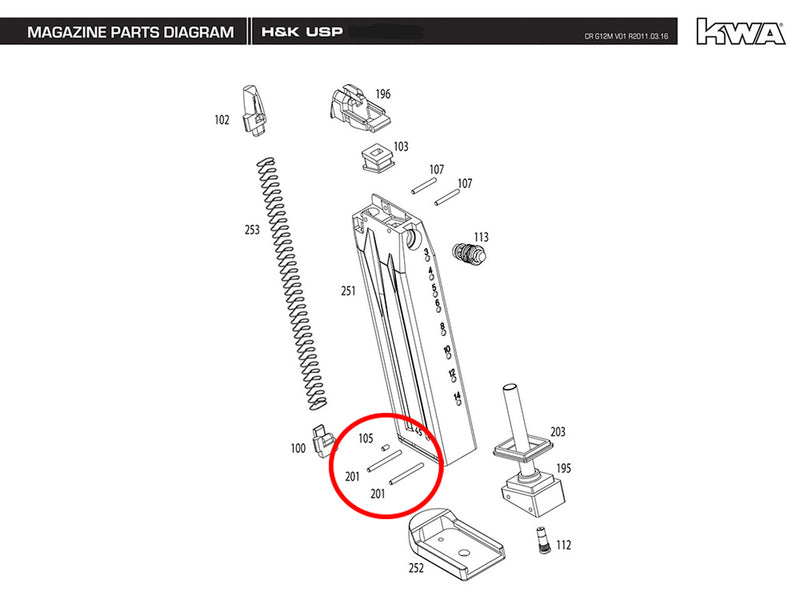 KWA - USP/HK45 - Replacement Parts