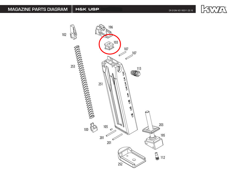 KWA - USP/HK45 - Replacement Parts